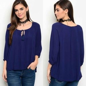 Boho Pin-tuck Peasant Top